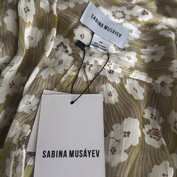 Sabina Musayev Dayton Long Sleeve Plunge Sundress Dress Sun Size M Wedding Party - Picture 8 of 10